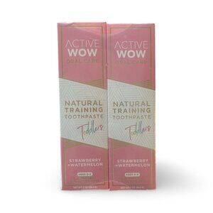 Active Wow Oral Care Toothpaste Strawberry Toddlers Lot of 2 Floride Paraben Fre